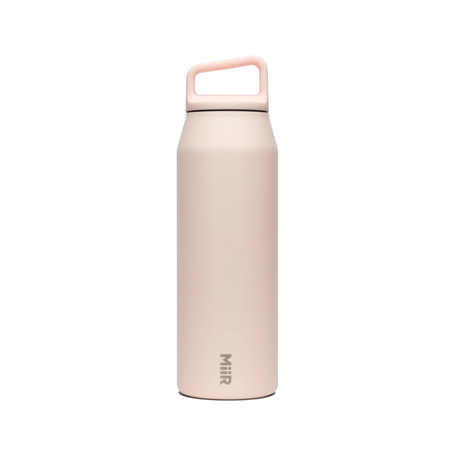 A pink MIIR water bottle.