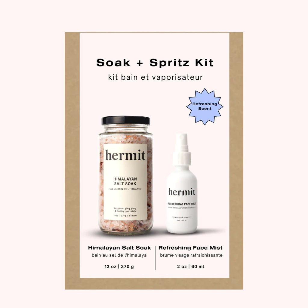A box of Hermit's soak and spritz kit.