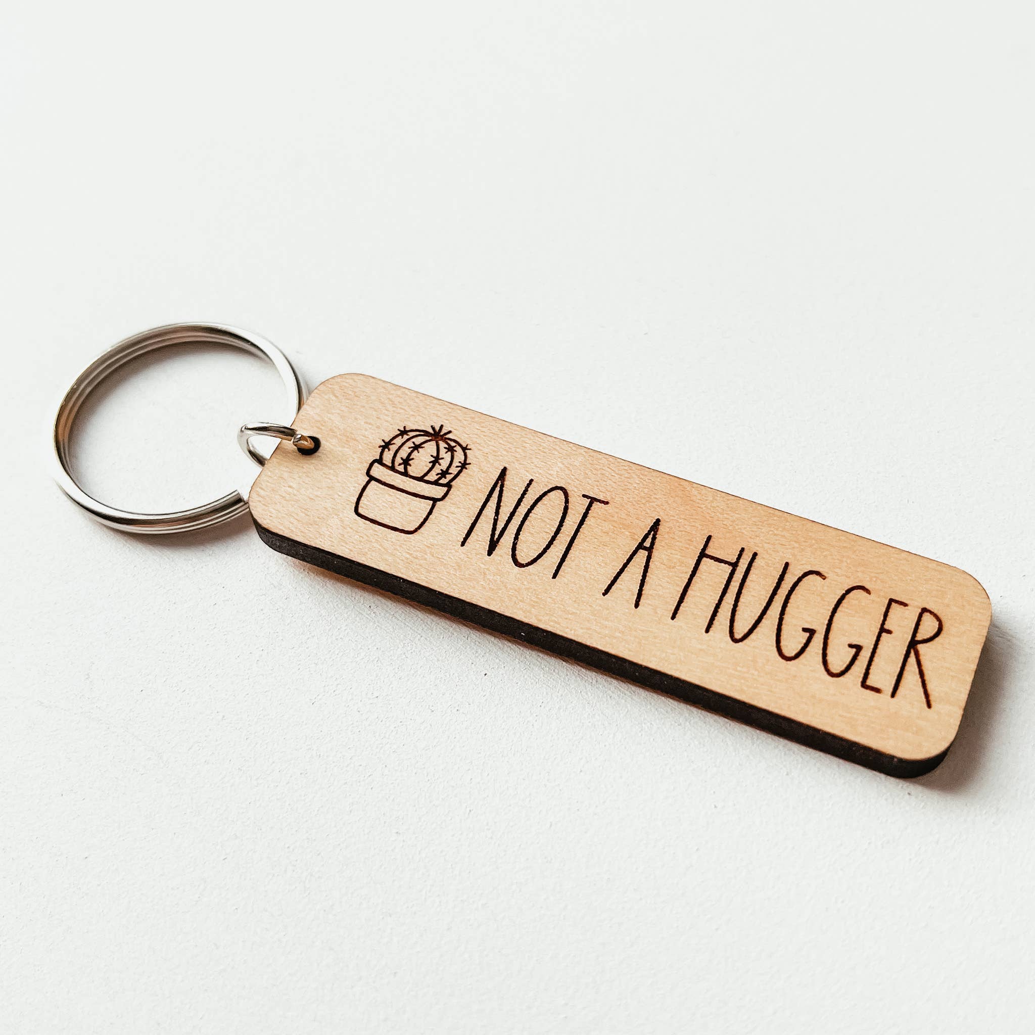 Knotty Design Co. | Not A Hugger Wooden Keychain