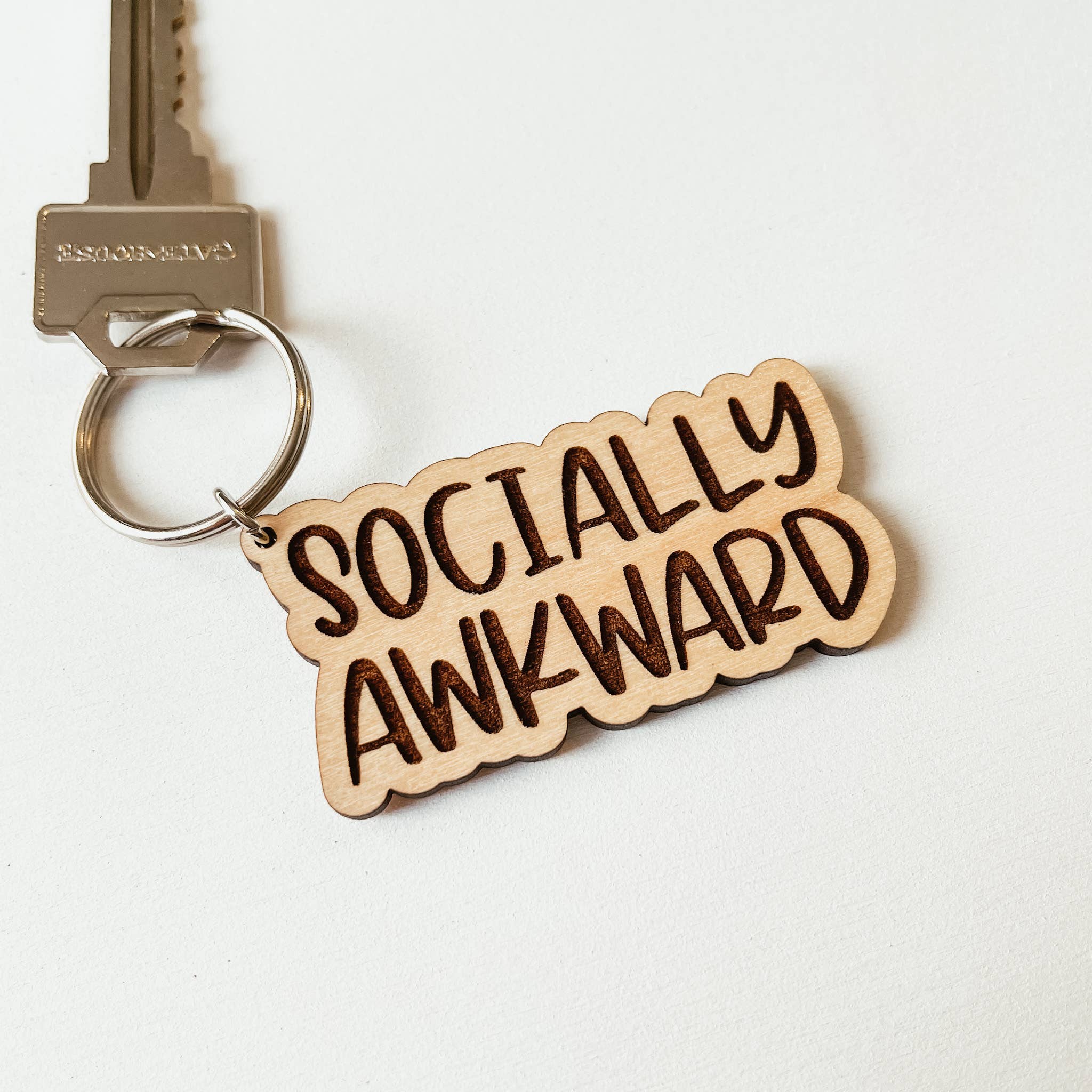 Knotty Design Co. | Socially Awkward Wooden Keychain