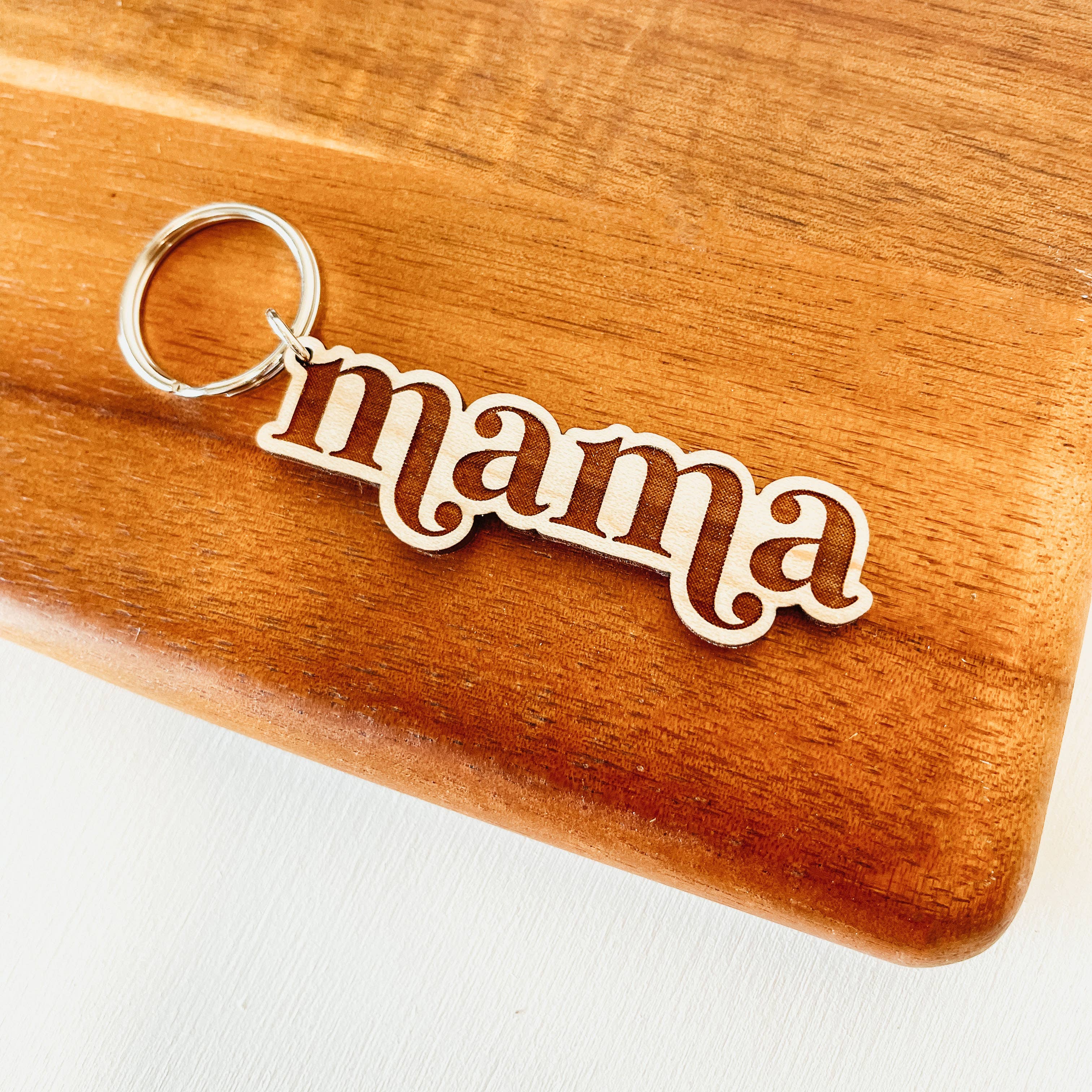 Knotty Design Co. | Mama Wooden Wooden Keychain