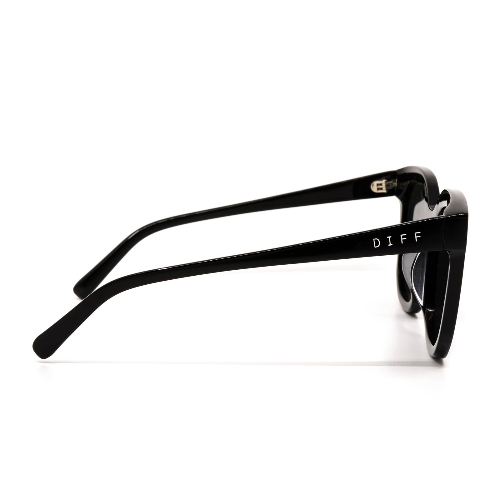 A black pair of DIFF sunglasses.