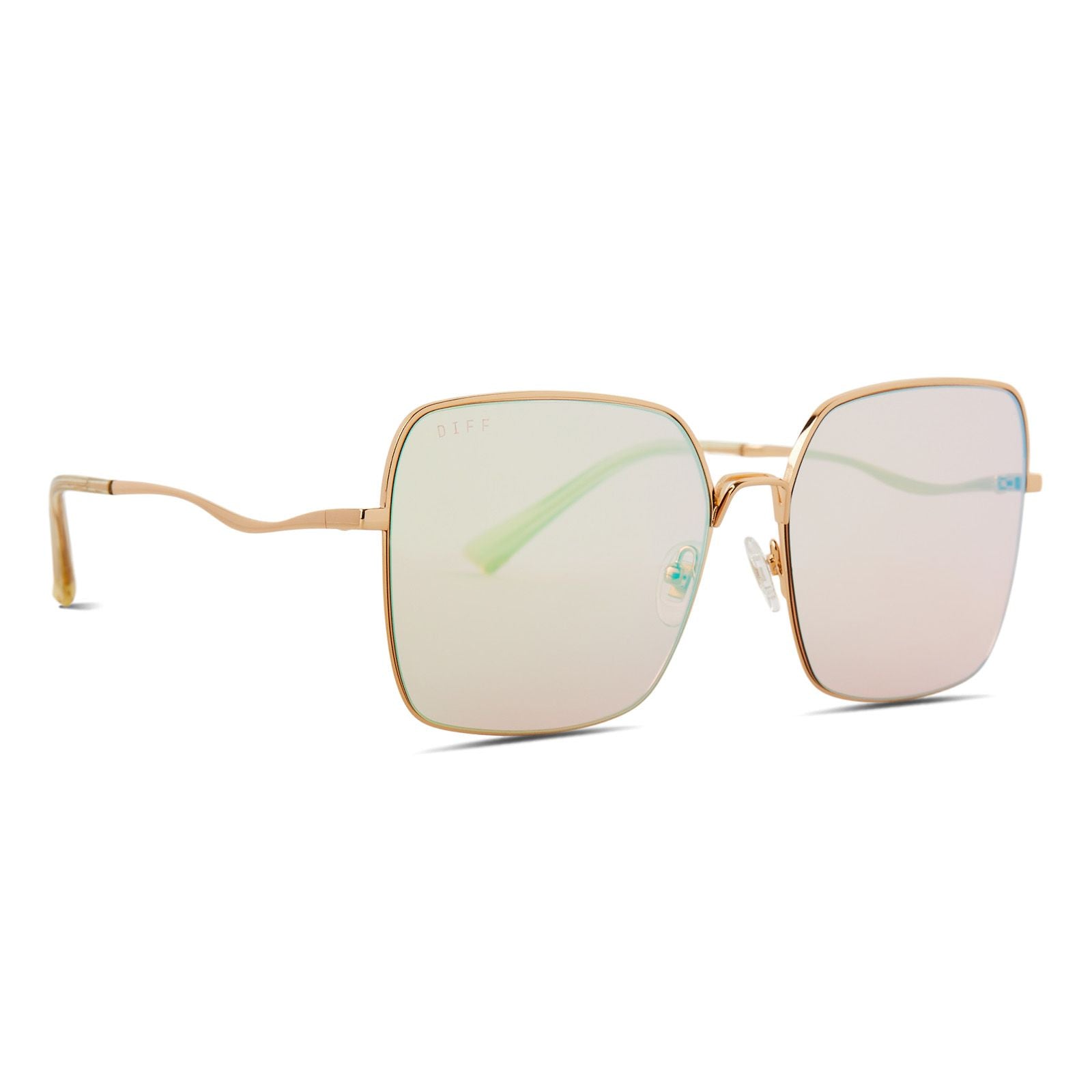 DIFF | Clara Gold + Coral Mirror Sunglasses