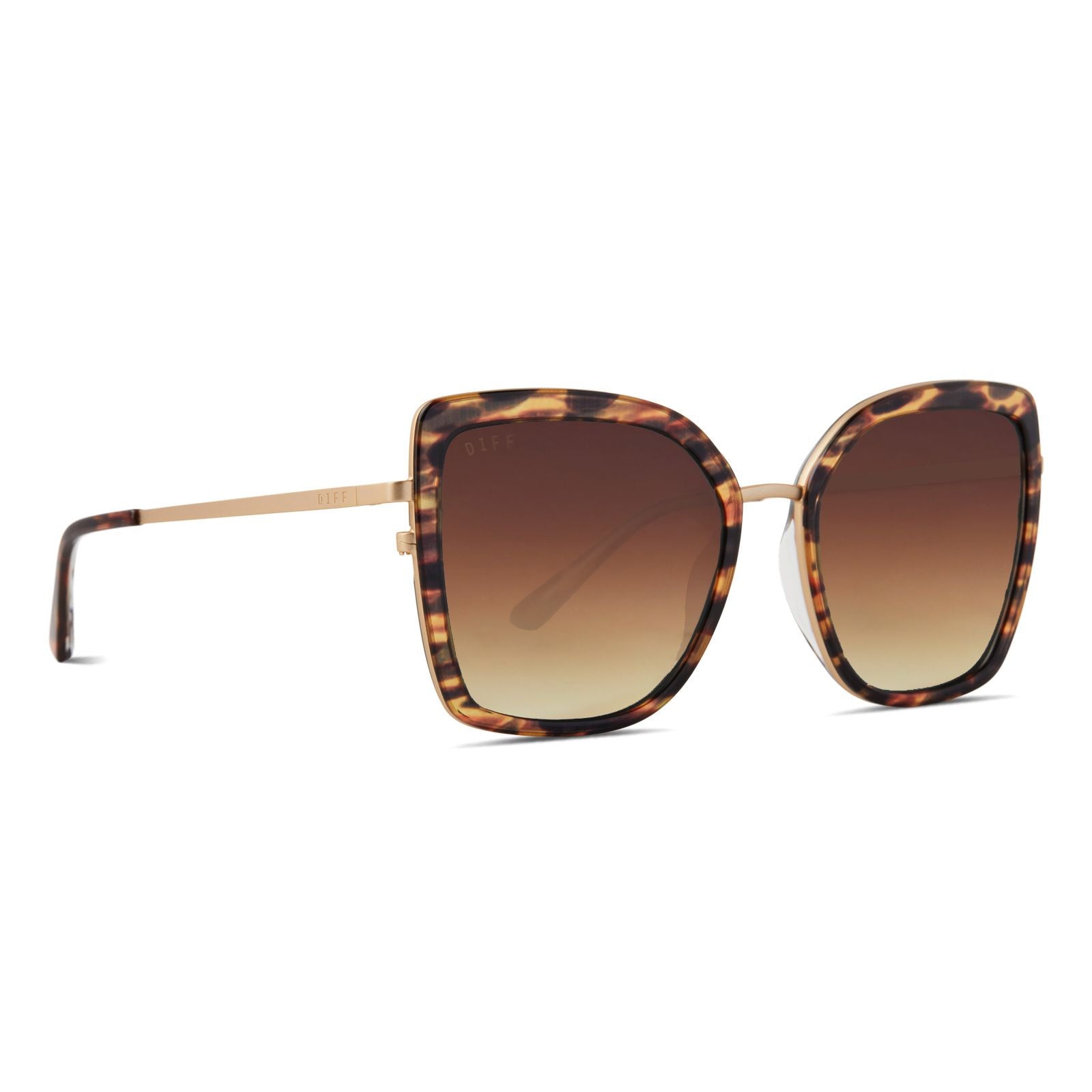 DIFF | Clarisse - Wild Tort + Brown Gradient Sunglasses
