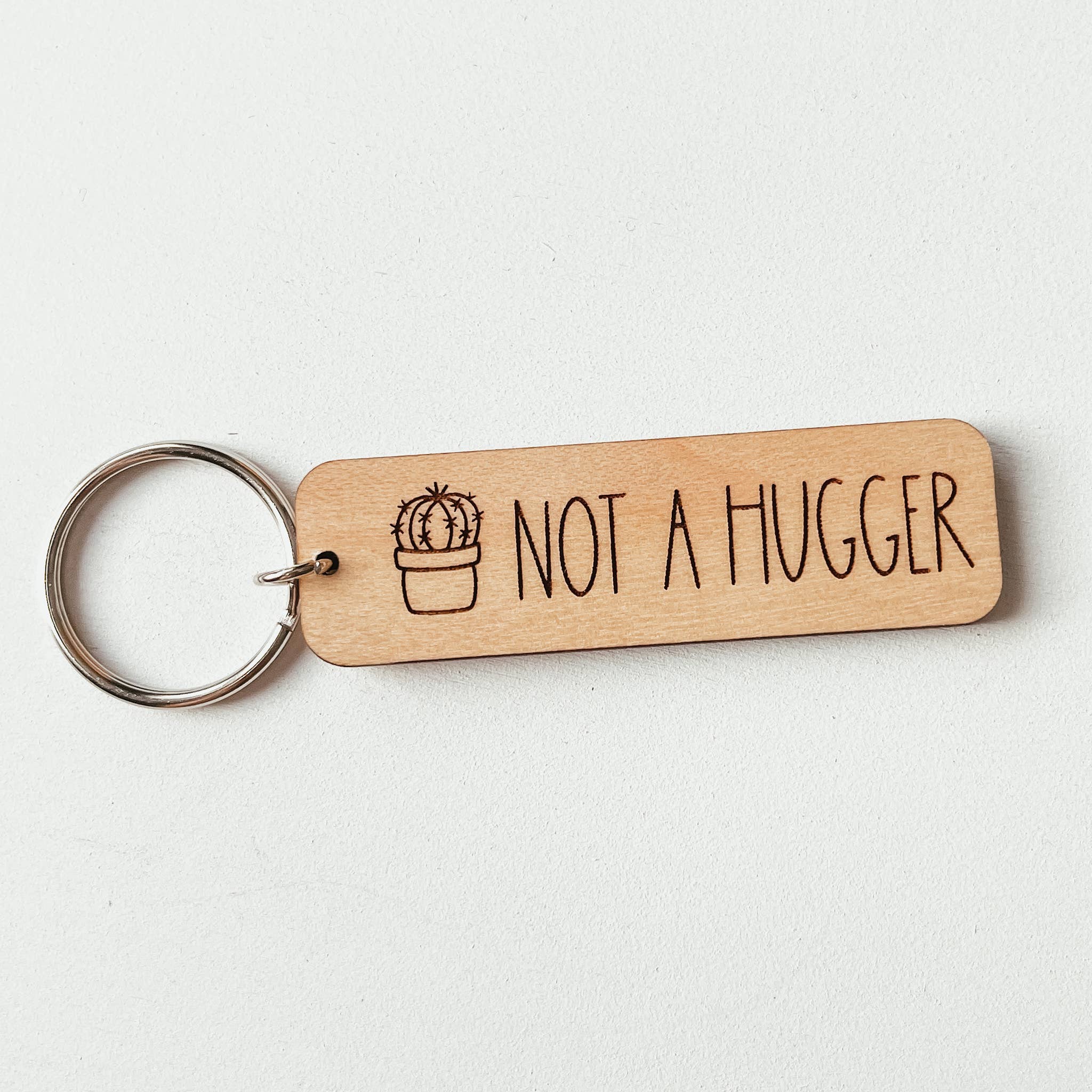 Knotty Design Co. | Not A Hugger Wooden Keychain