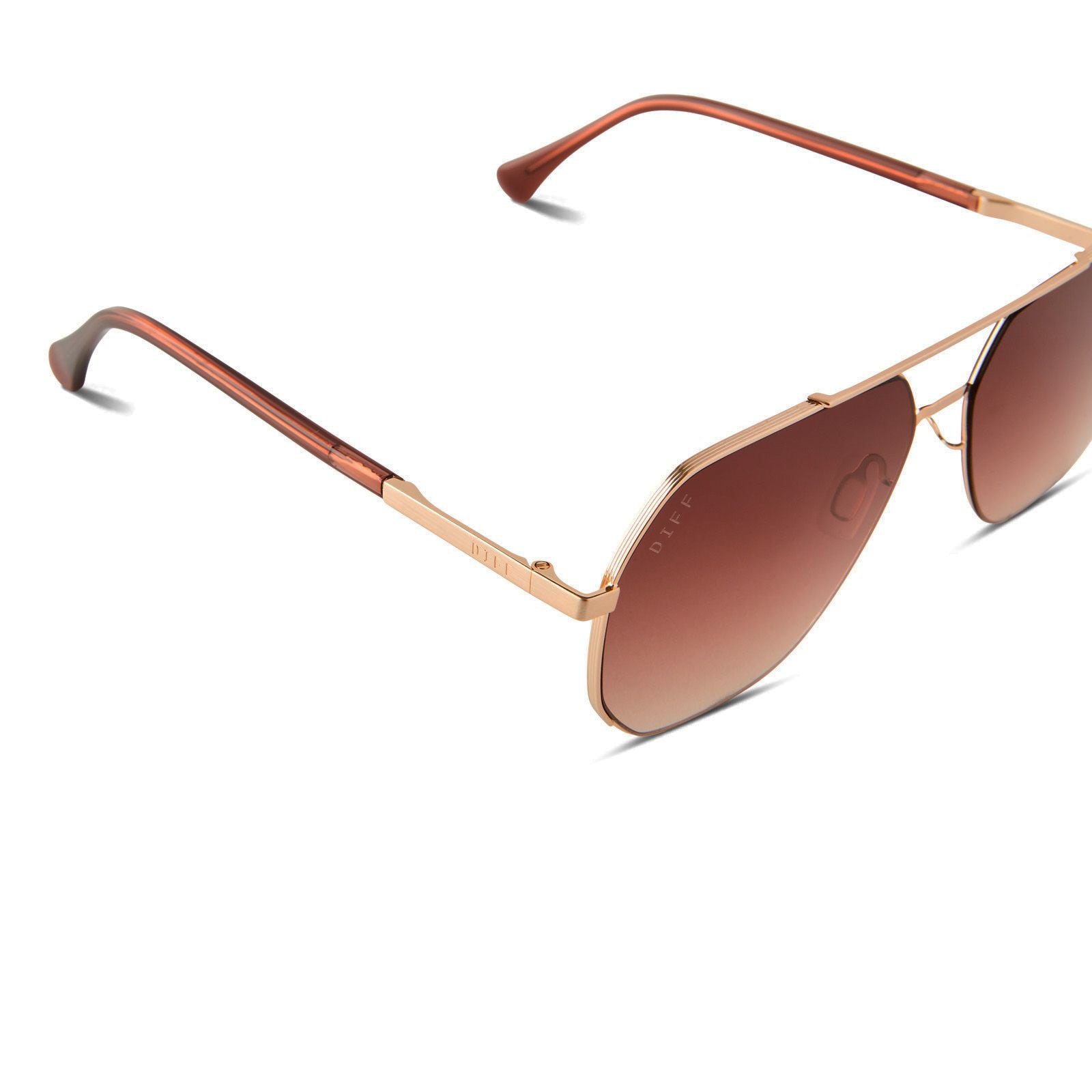 DIFF | Monaco Brushed Gold Terracotta Gradient Polarized Sunglasses