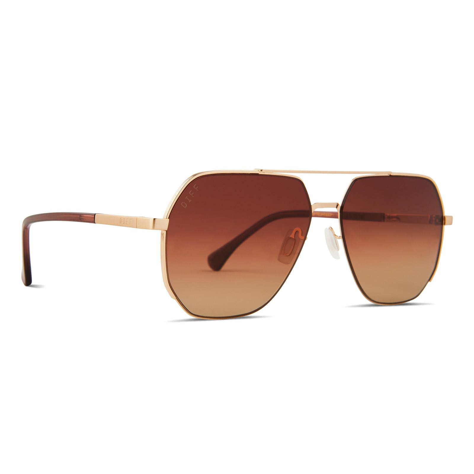 DIFF | Monaco Brushed Gold Terracotta Gradient Polarized Sunglasses