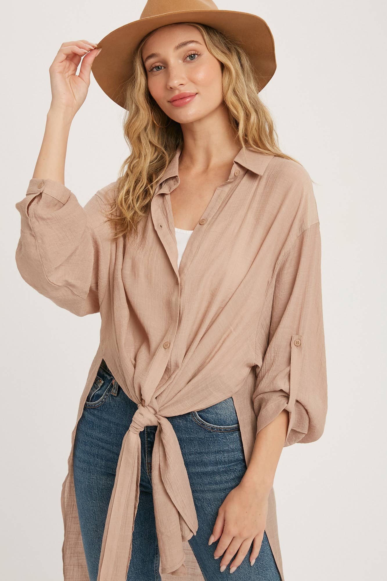 Bluivy | Button Up Vented Longline Shirt