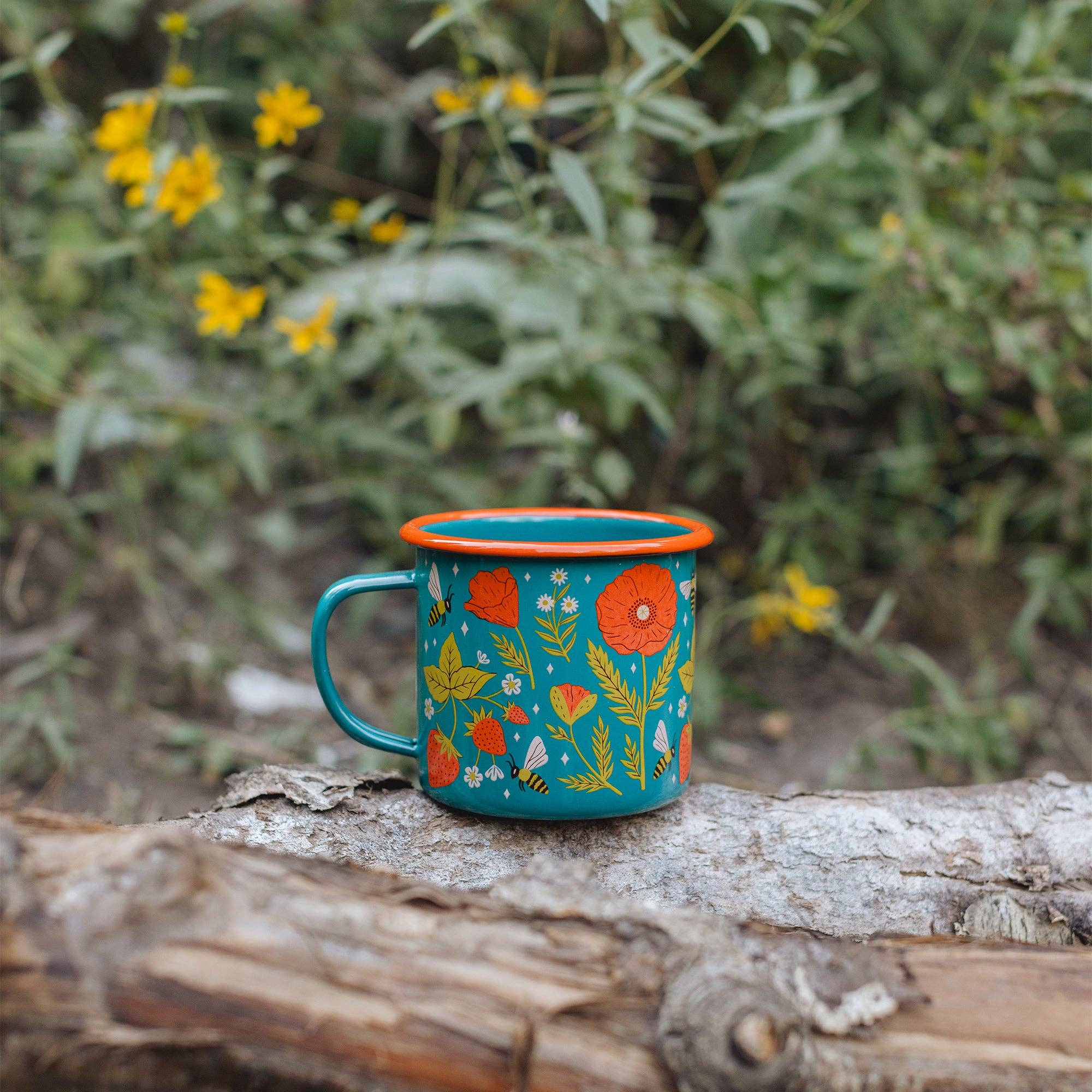 Trek Light | Garden Buzz Enamel Coffee Mug