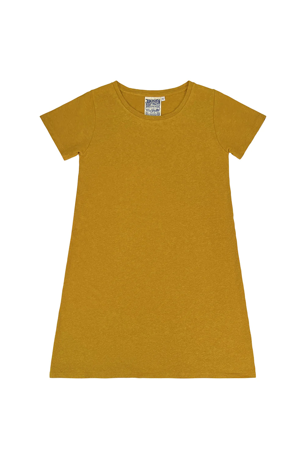 Jungmaven | Rae Line T-Shirt Dress - Mustard Yellow