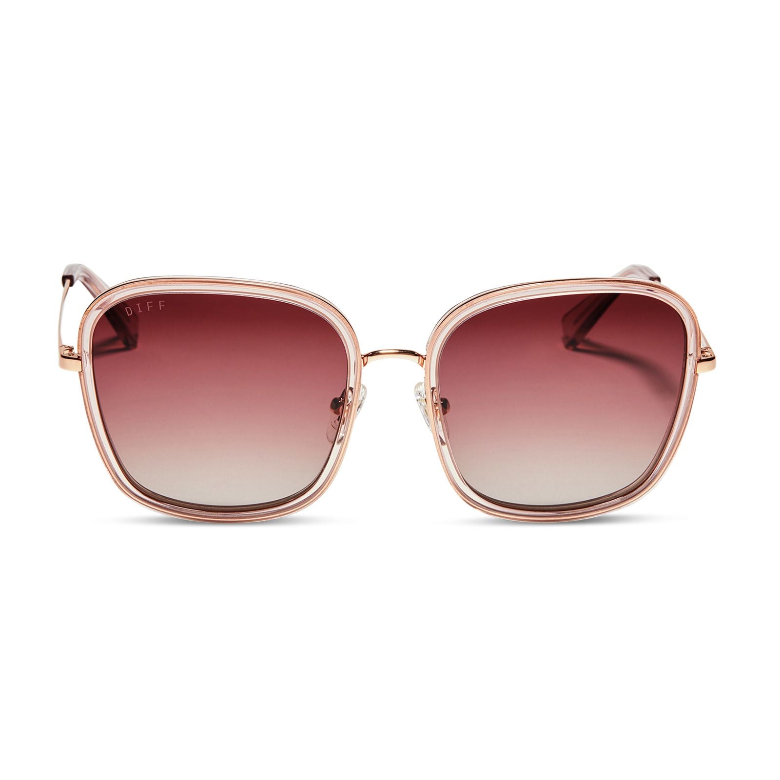 DIFF | Genevive LT Pink Crystal Wine Gradient Sunglasses