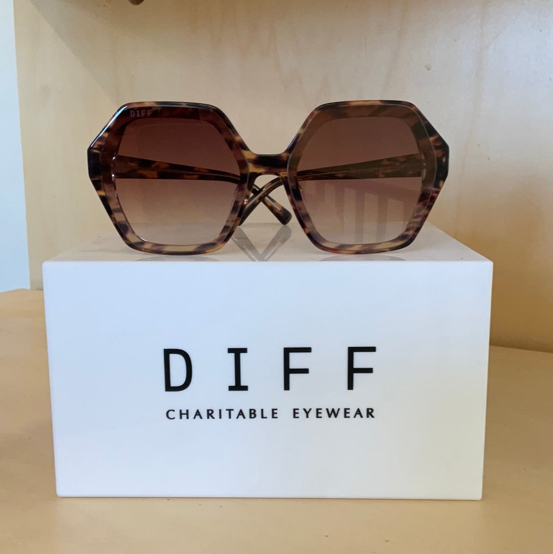 DIFF | Gigi - Wild Tort + Brown Gradient Sunglasses