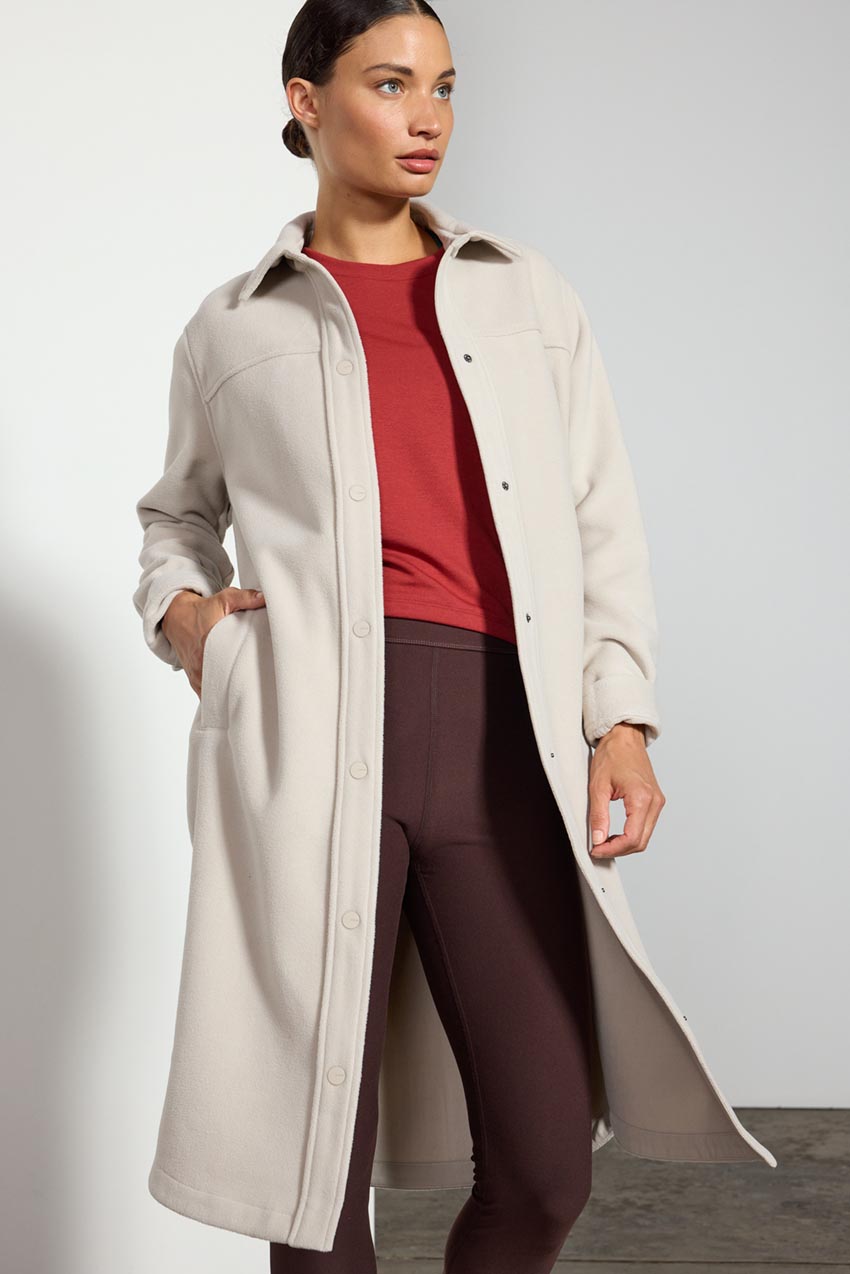MPG | Elevate Longline Shirt Jacket - Linen White