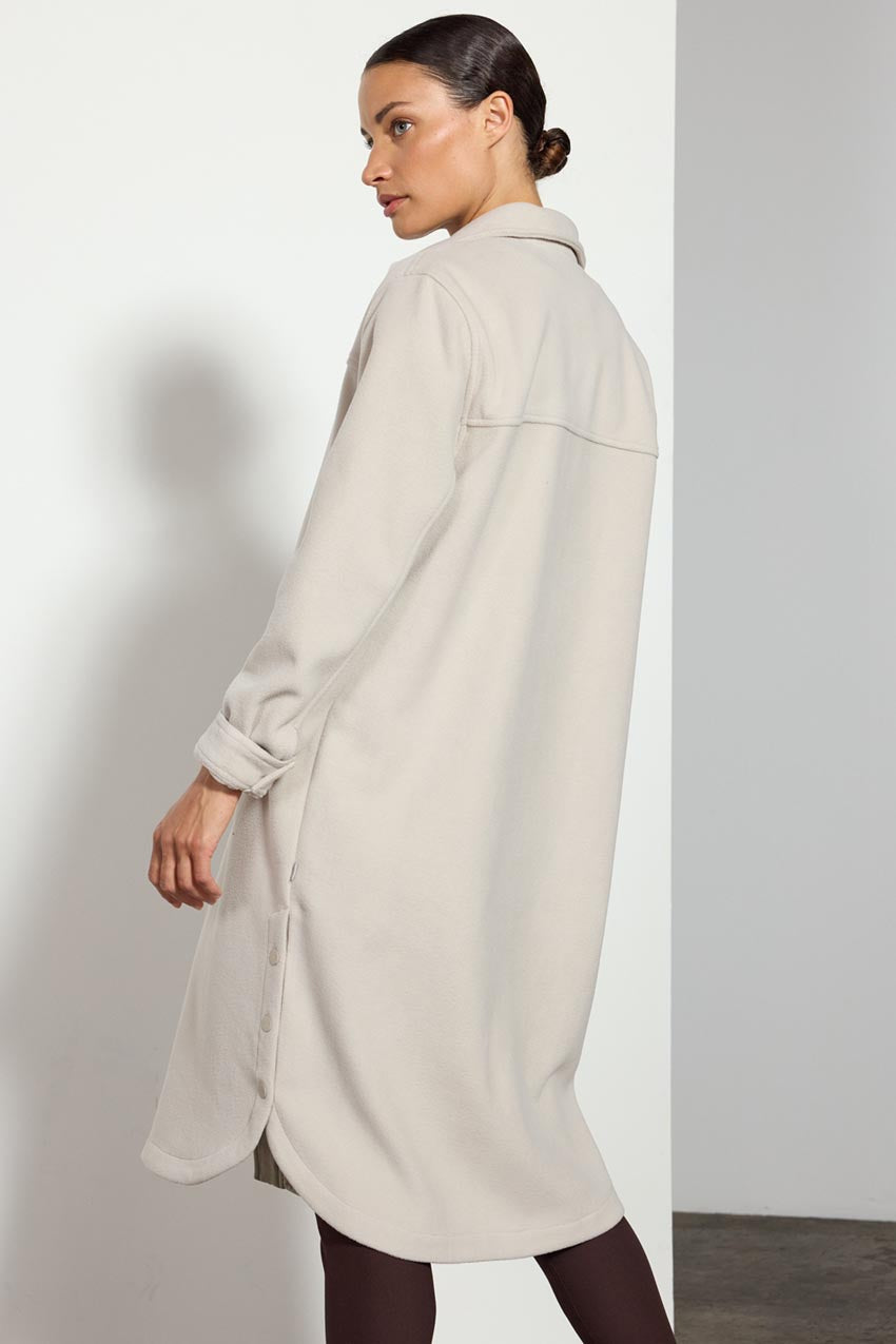 MPG | Elevate Longline Shirt Jacket - Linen White